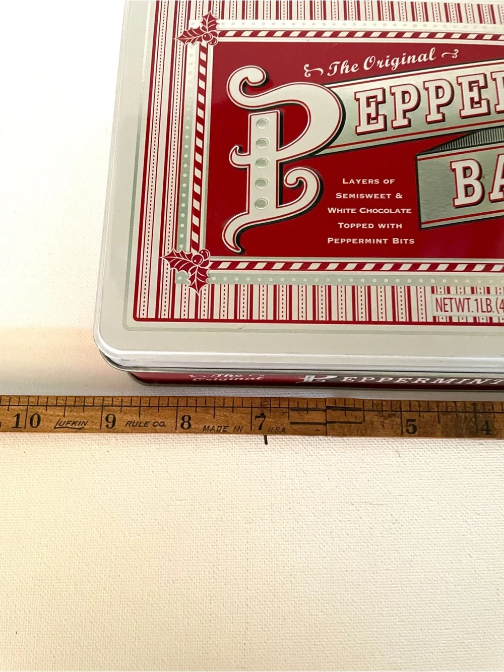 Williams-Sonoma Peppermint Bark Retro Style Tin Collectible Christmas Holiday